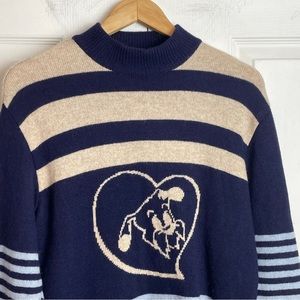 Wool Knit Sweater With Dog Logo